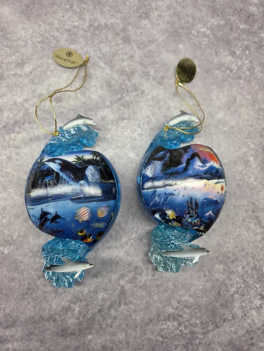The Bradford Editions Christmas Ornaments Seventh Edition Above and Below Whales